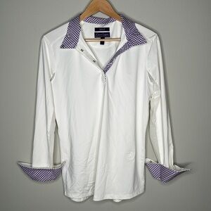Essex Classics Equestrian Talent Yarn Long Sleeve White Show Shirt Women's XL